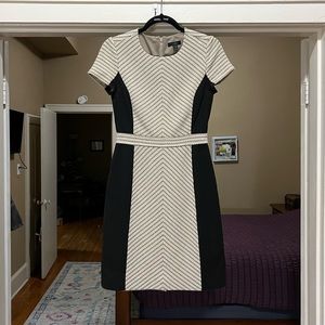 J. Crew tan and black tweed office work dress